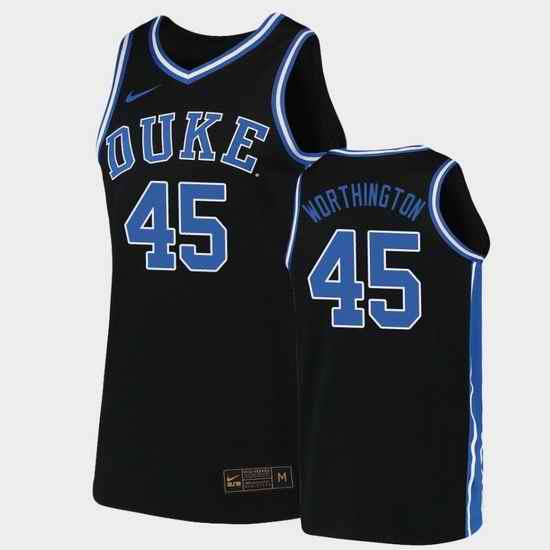Men Duke Blue Devils Keenan Worthington Replica Black College Basketball Jersey
